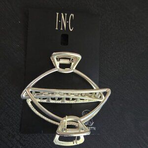 NWT INC silver claw hair clip set